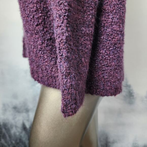 Ann Taylor Loft Wool Blend Purple Mock Neck Knit Sweater | Women's Small - Picture 6 of 12
